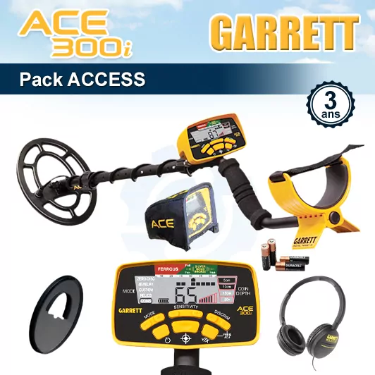 Le Garrett Ace 300i dispose d'une fréquence de travail de 8 kHz pour une sensibilité accrue sur les petits objets métalliques.